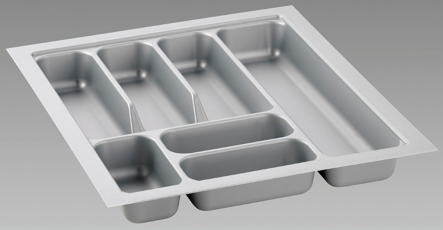 Besteckeinsatz C552020 Silbergrau Kunststoff B/H/T: ca. 39,5x5,2x47,3 cm C552020 - Silbergrau (39,50/5,20/47,30cm)