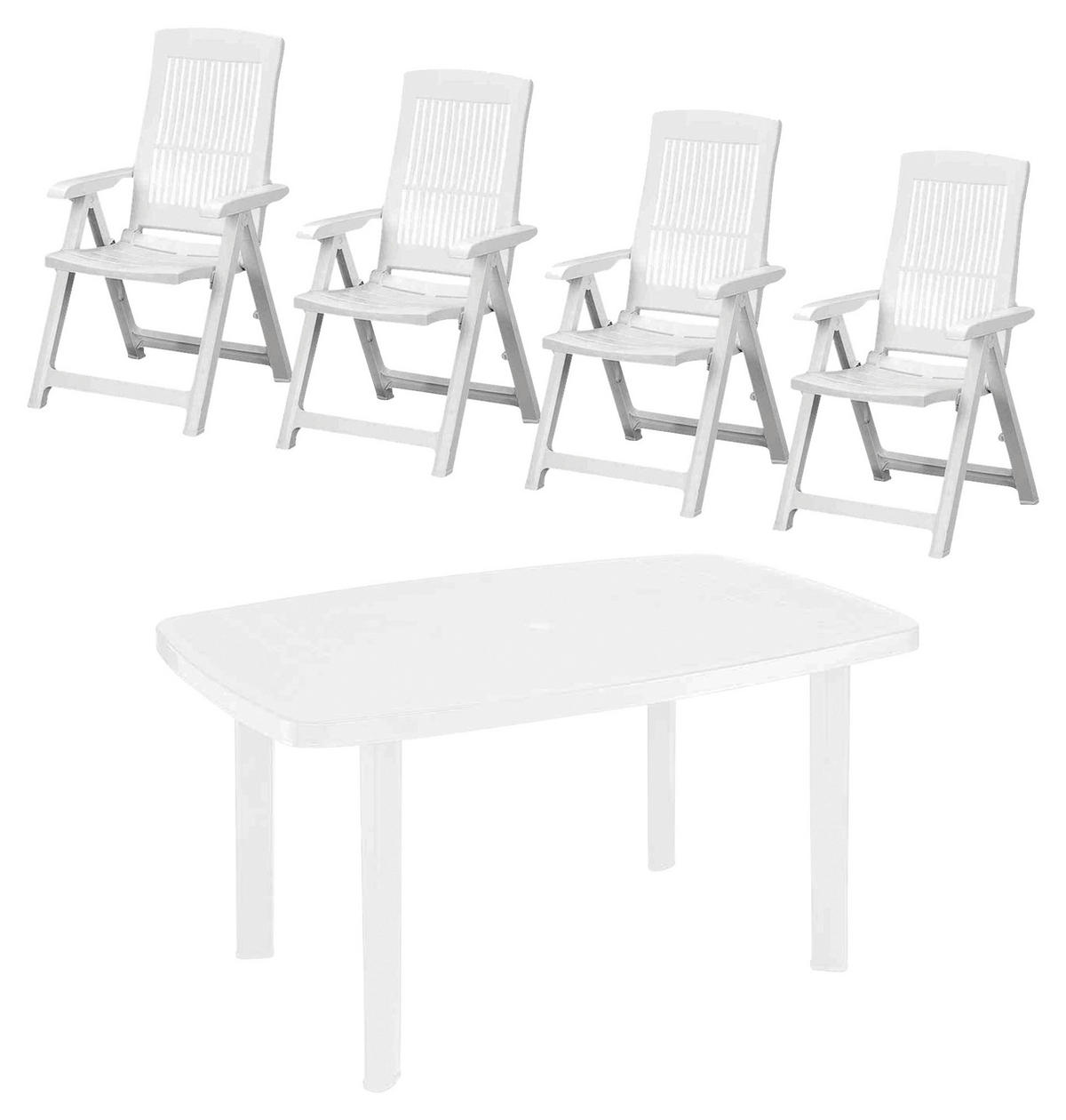ProGarden Gartensitzgruppe Tampa + Faro weiß Kunststoff Tampa + Faro - weiß - ProGarden