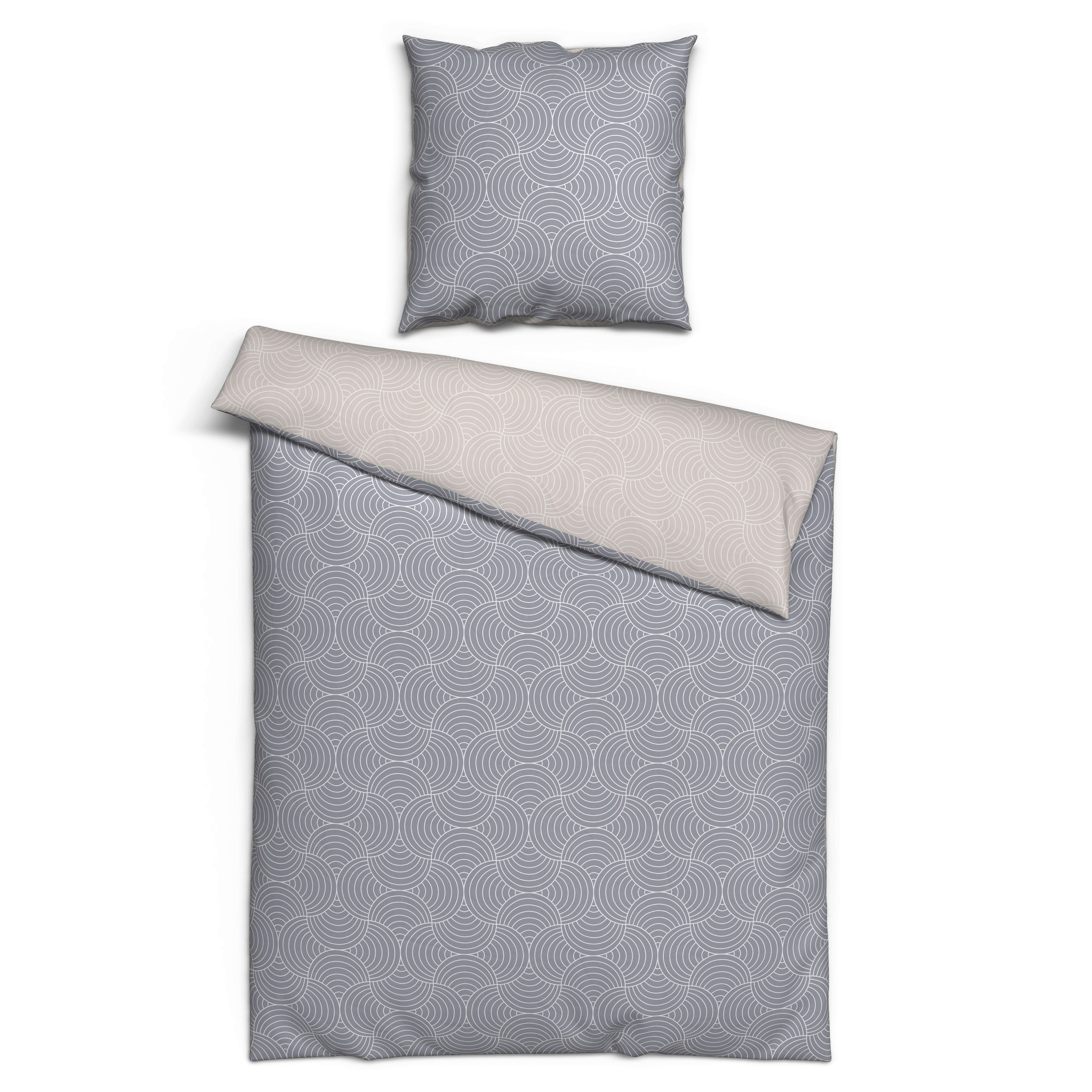 Baumwoll Bettwäsche Renforce Bettwäsche_Renforce_Bogen - beige/grau (155,00/220,00cm)