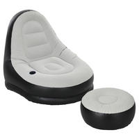 Outsunny Aufblasbarer Sessel B/H/L: ca. 100x87x125 cm Aufblasbarer Sessel - hellgrau/schwarz (125,00/100,00/87,00cm) - Outsunny