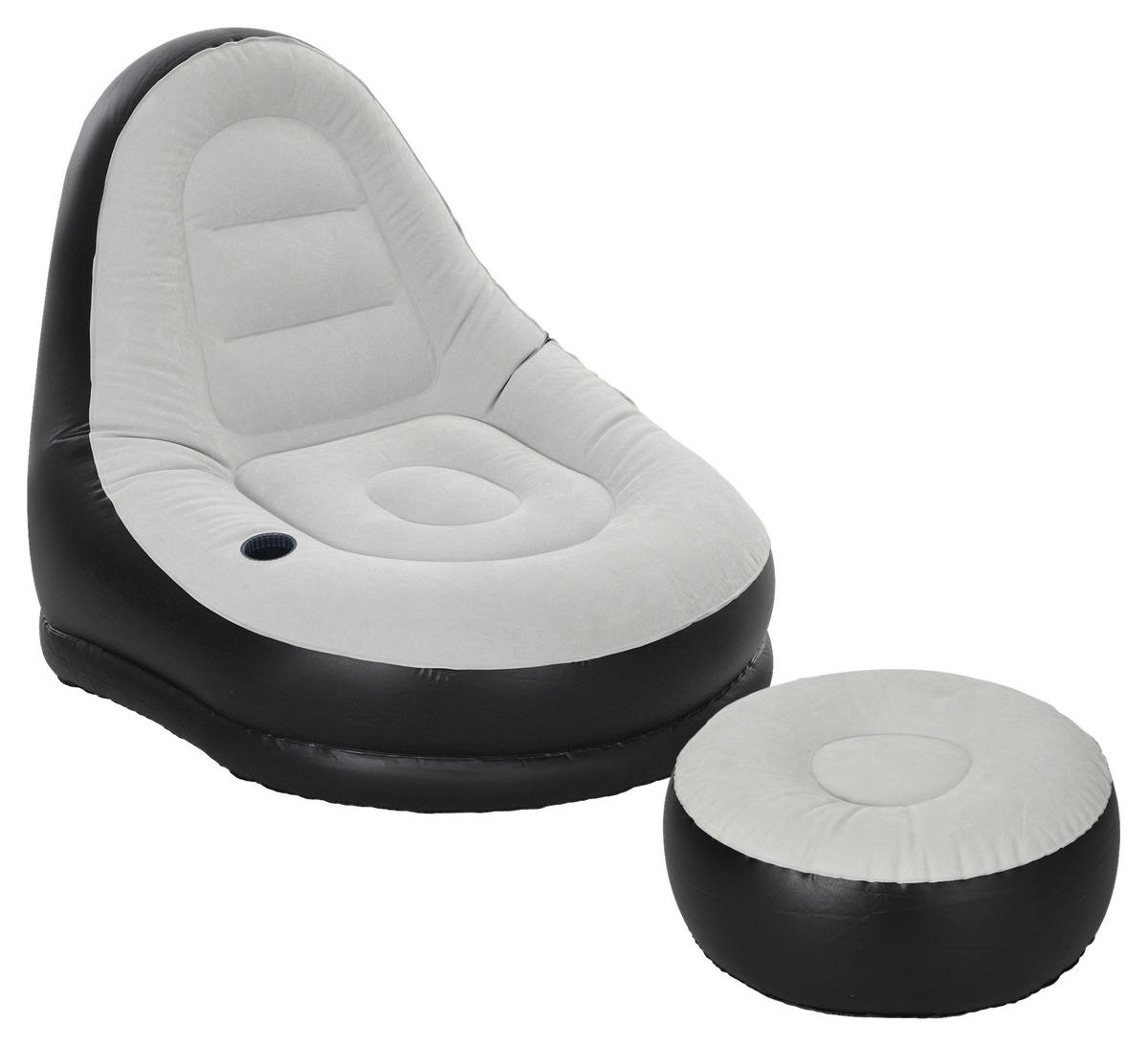 Outsunny Aufblasbarer Sessel B/H/L: ca. 100x87x125 cm Aufblasbarer Sessel - hellgrau/schwarz (125,00/100,00/87,00cm) - Outsunny