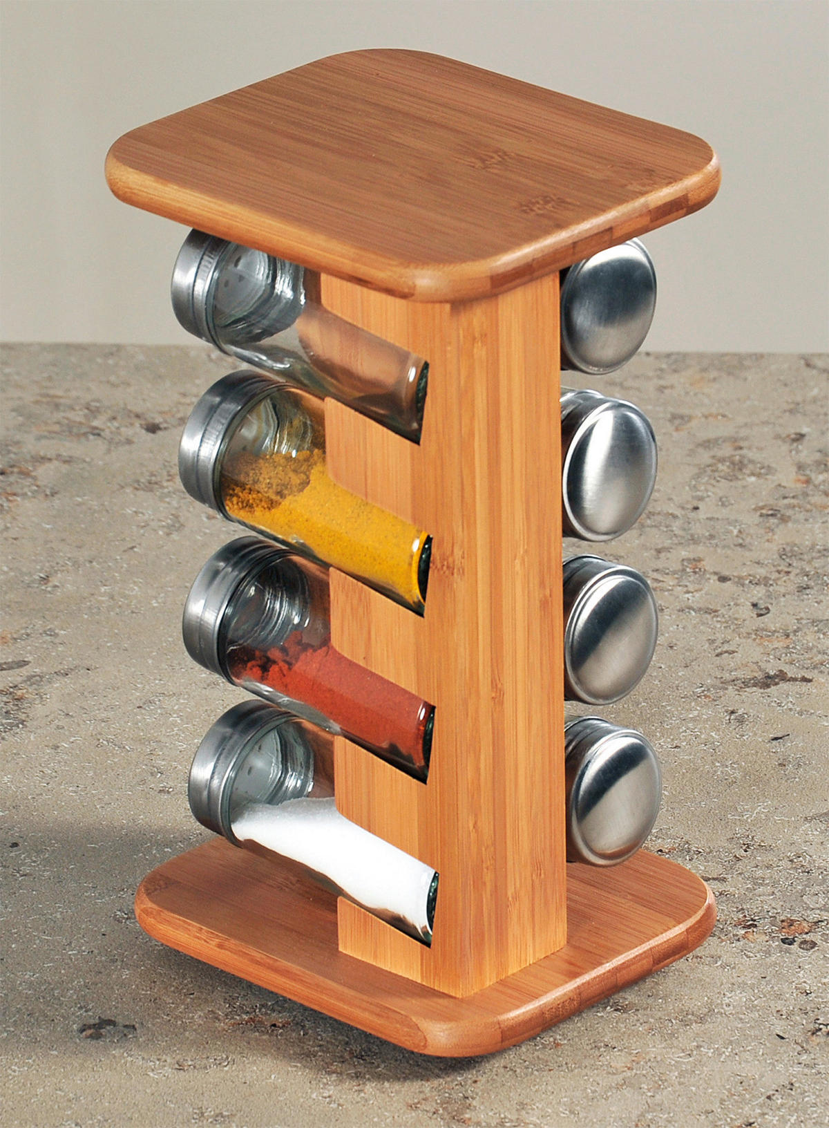 Kesper Gewürzkarussell braun Bambus B/H/T: ca. 15x25,5x13 cm Gewürzkarussell - braun (15,00/25,50/13,00cm) - Kesper