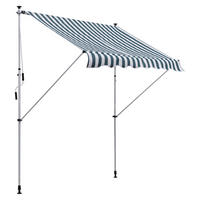 Klemm-Markise grün B/H/L: ca. 200x280x150 cm Klemmmarkise - weiß/grün (150,00/200,00/280,00cm) - Outsunny
