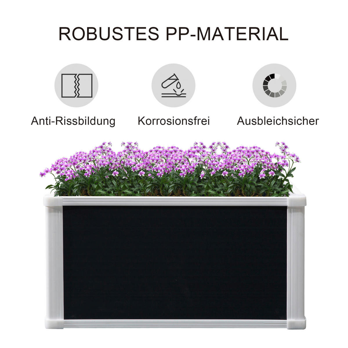 Outsunny Hochbeet grau B/H/L: ca. 60x30x60 cm Hochbeet - grau (60,00/60,00/30,00cm) - Outsunny