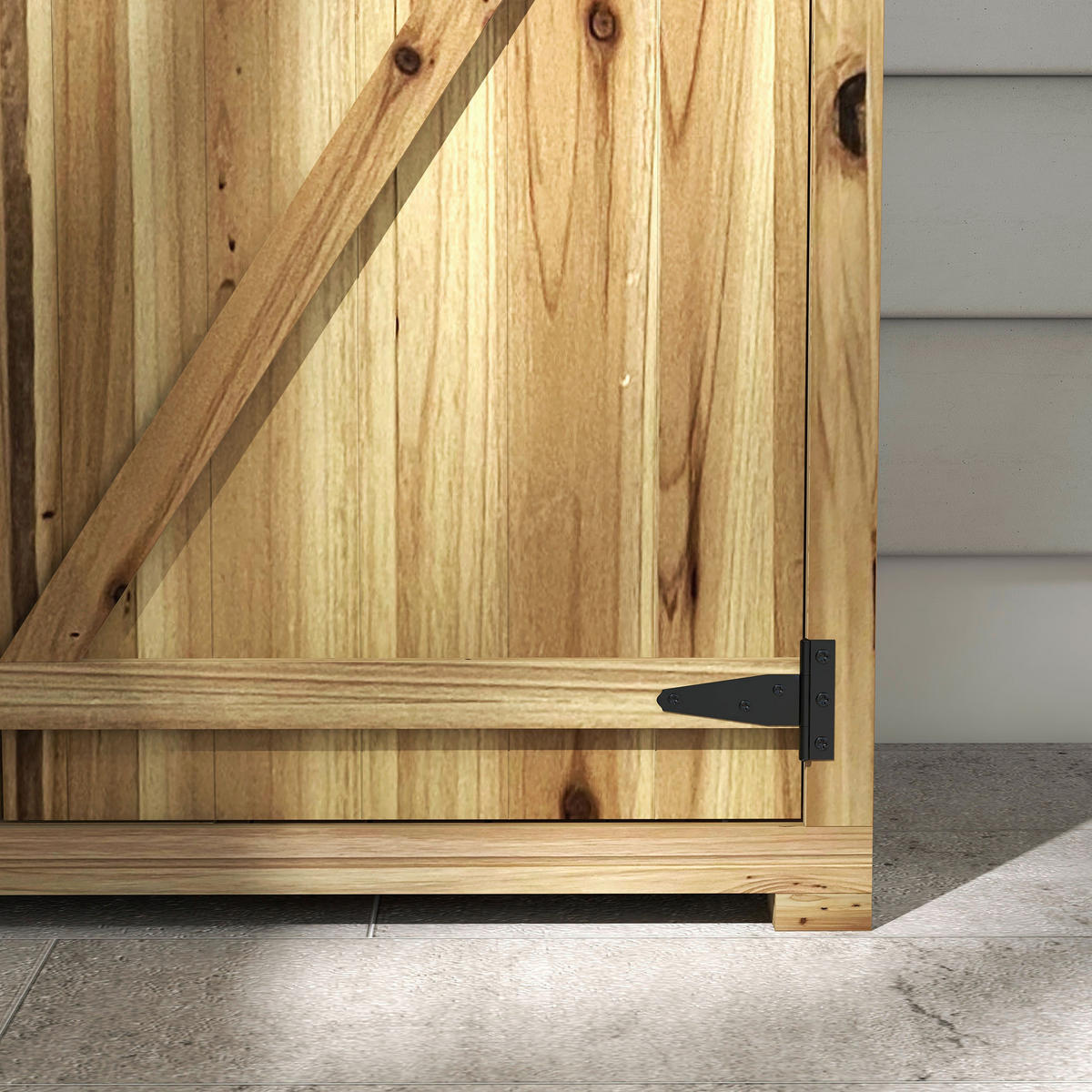 Outsunny Gartenschrank natur Holz B/H/L: ca. 54x177x102 cm Gartenschrank - natur (102,00/54,00/177,00cm) - Outsunny