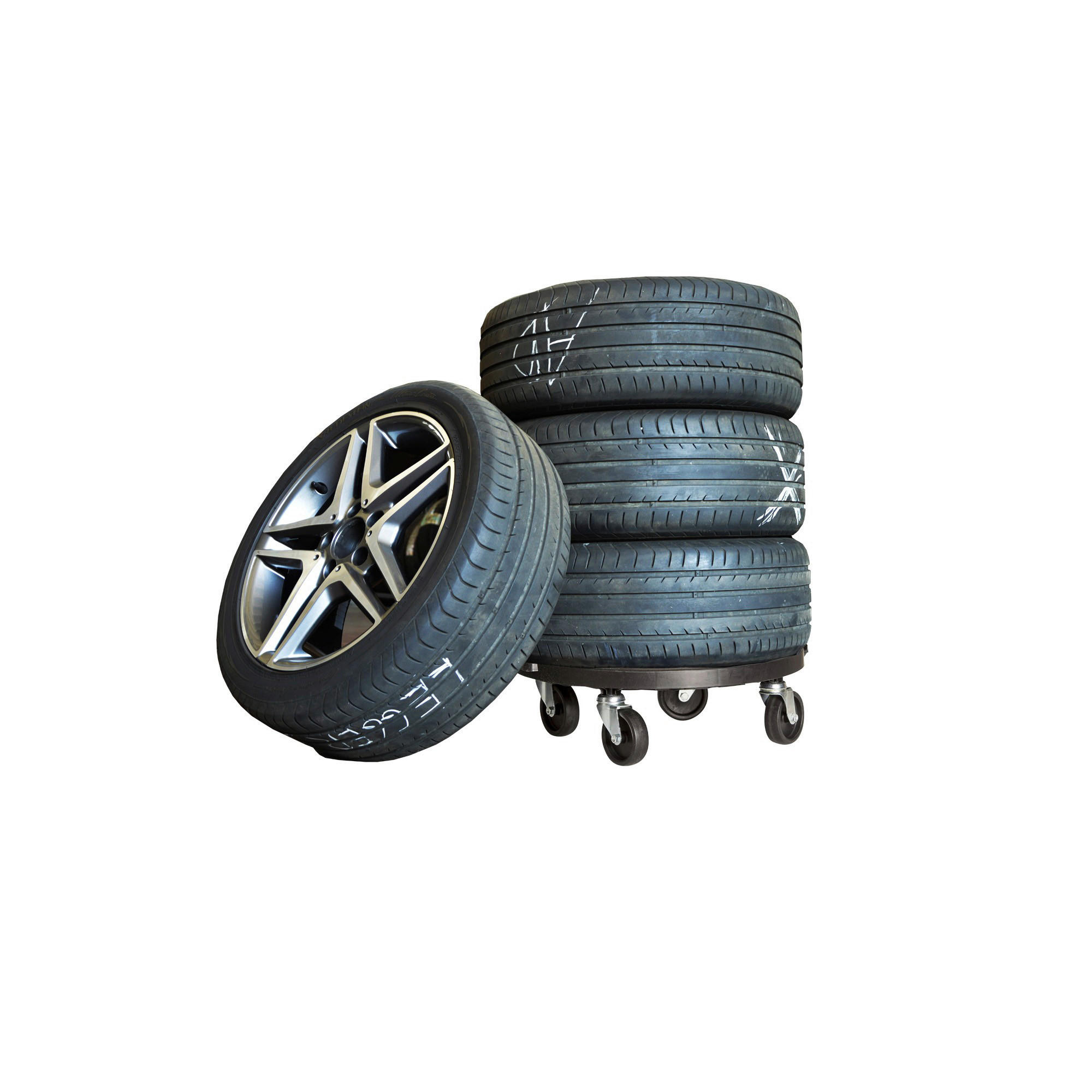 Dolly Transportroller schwarz B/H/L: ca. 40x12,5x40 cm Transportroller_mit_Rädern rund - schwarz (40,00/40,00/12,50cm) - Dolly