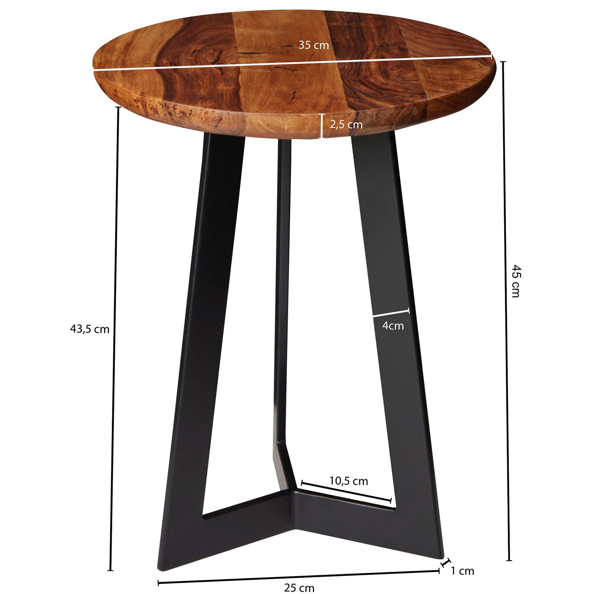 Beistelltisch rosenholz Holz B/H/T: ca. 35x45x35 cm Beistelltisch - rosenholz (35,00/45,00/35,00cm) - Wohnling