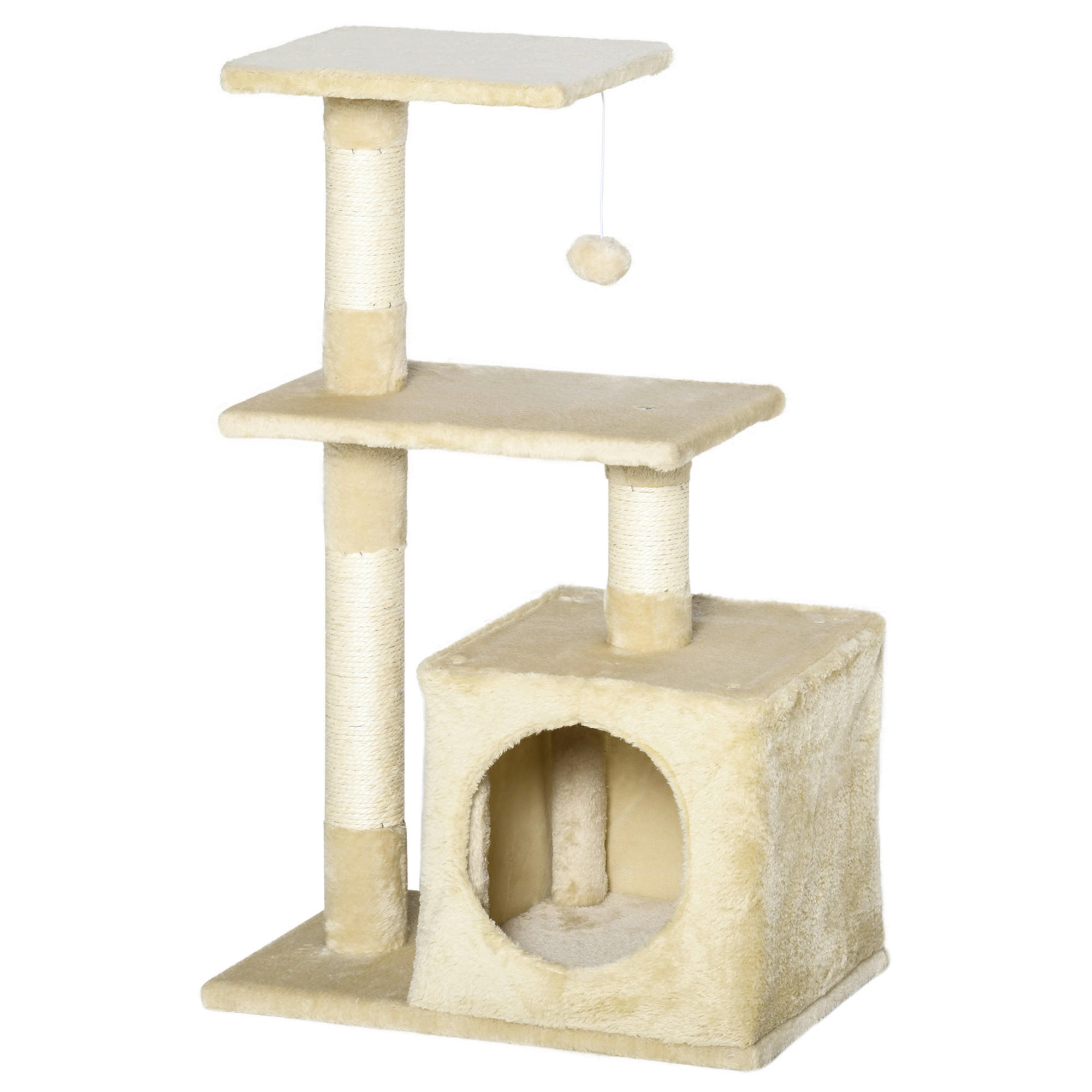 PawHut Kratzbaum beige Sisal B/H/L: ca. 50x80x30 cm Kratzbaum - beige (30,00/50,00/80,00cm) - PawHut