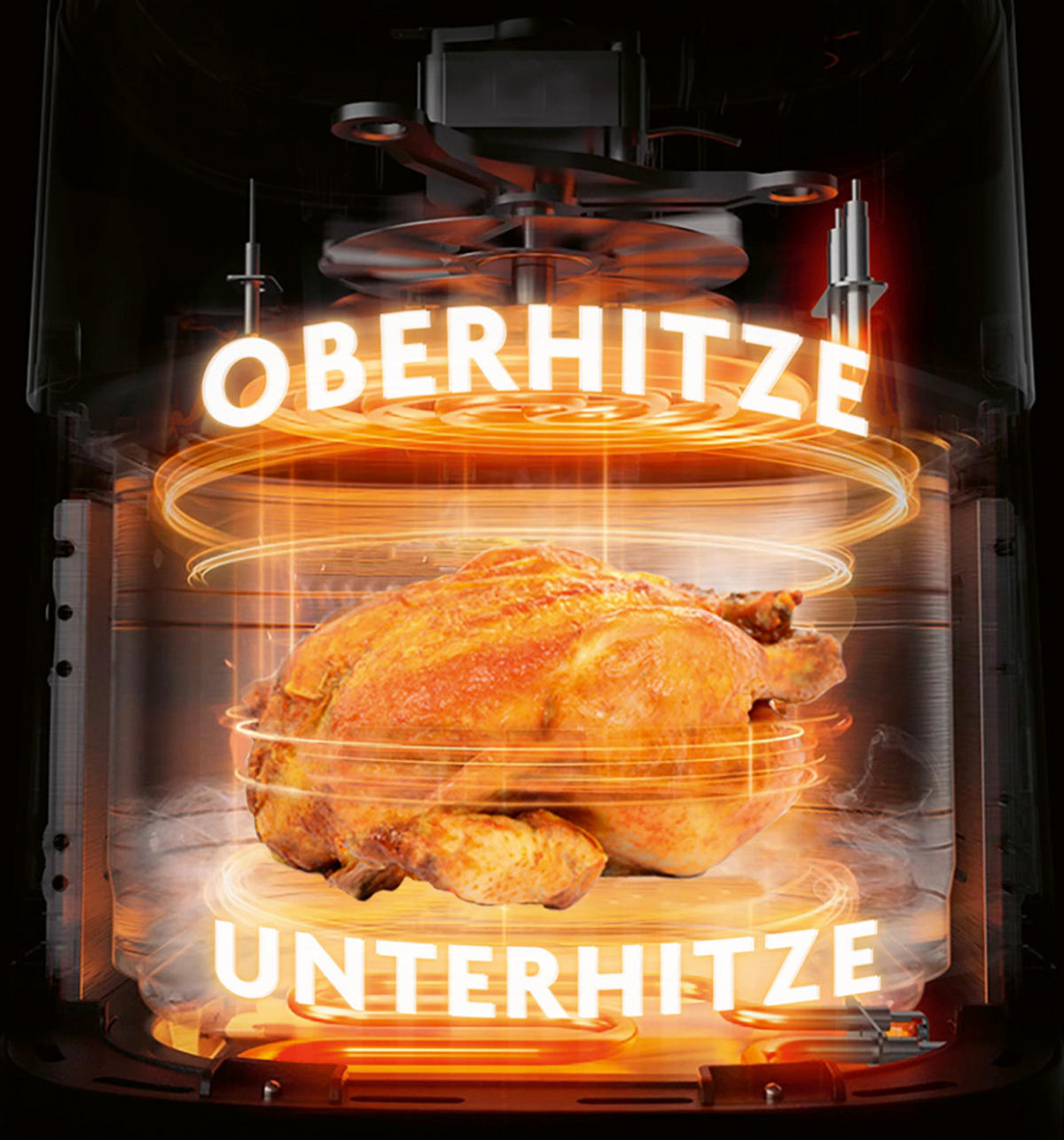 Rachs KOCHWERK Heißluftfritteuse Heißluftfritteuse 7,5l - schwarz/silber (29,00/37,00/35,00cm) - Rachs KOCHWERK