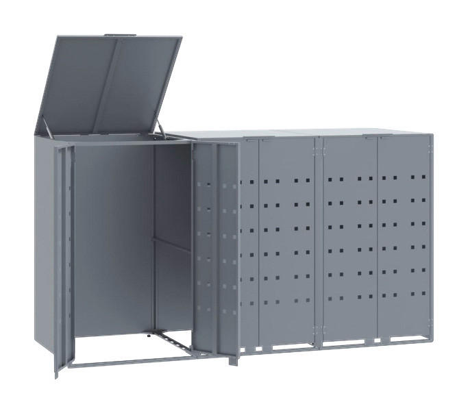 VidaXL Mülltonnenbox grau B/H/T: ca. 207x117x79 cm Mülltonnenbox - grau (207,00/117,00/79,00cm) - VidaXL