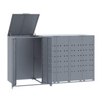 VidaXL Mülltonnenbox grau B/H/T: ca. 207x117x79 cm Mülltonnenbox - grau (207,00/117,00/79,00cm) - VidaXL