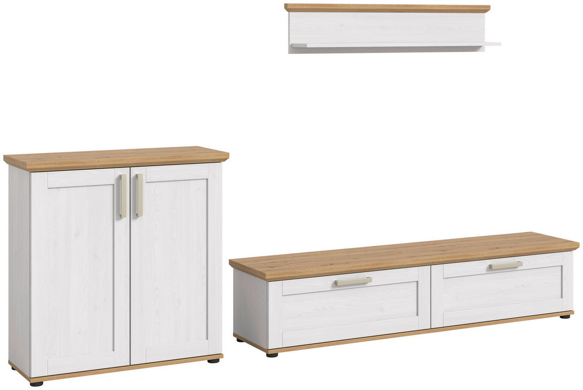 Wohnwand VERONA Lärche Nachbildung Eiche Nachbildung B/H/T: ca. 260x151x40 cm VERONA - Eiche/Lärche (260,00/151,00/40,00cm) - xonox.home