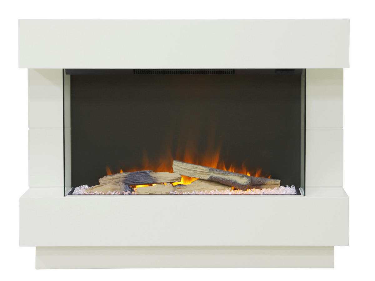 BHP Elektrischer-Kamin B992220 weiß Kunststoff Metall Glas B/H/T: ca. 100x78x27 cm Bern - weiß (100,00/78,00/27,00cm) - BHP