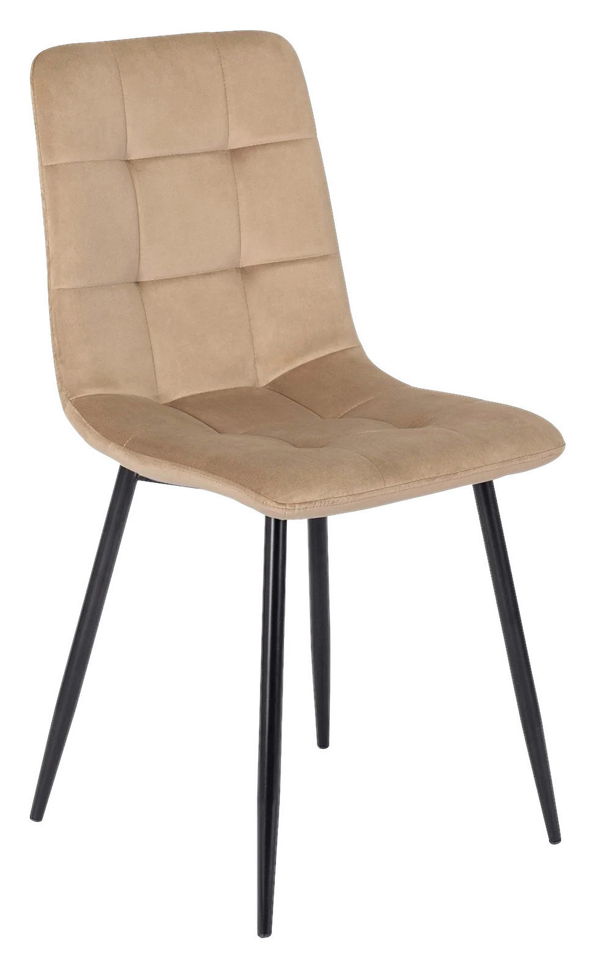 Stuhl PERU beige Velourstoff B/H/T: ca. 42x90,5x52 cm PERU - beige (42,00/90,50/52,00cm) - WIPMEB