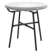 Outsunny Beistelltisch grau Polyrattan B/H/L: ca. 50x50x50 cm Rattan_Beistelltisch - grau (50,00/50,00/50,00cm) - Outsunny