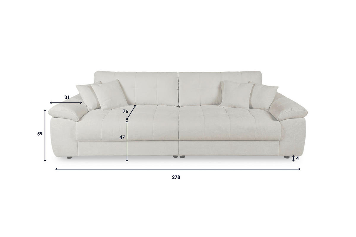 Big Sofa Tema graubraun Microfaser B/H/T: ca. 144x70x183 cm Tema - schwarz/graubraun (144,00/70,00/183,00cm)