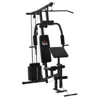 HOMCOM Kraftstation schwarz Kunstleder B/H/L: ca. 108x207x148 cm Kraftstation - schwarz (148,00/108,00/207,00cm) - HOMCOM