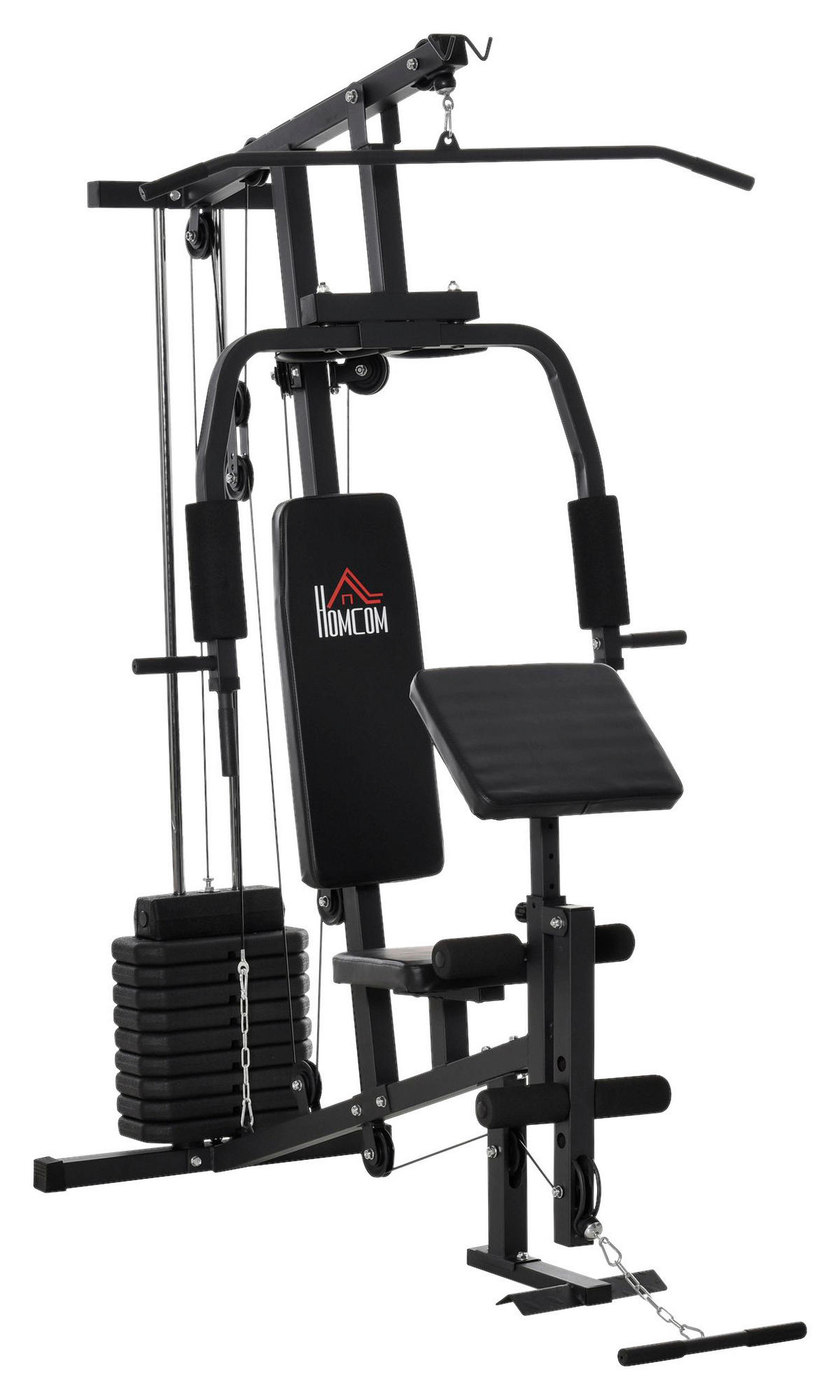 HOMCOM Kraftstation schwarz Kunstleder B/H/L: ca. 108x207x148 cm Kraftstation - schwarz (148,00/108,00/207,00cm) - HOMCOM