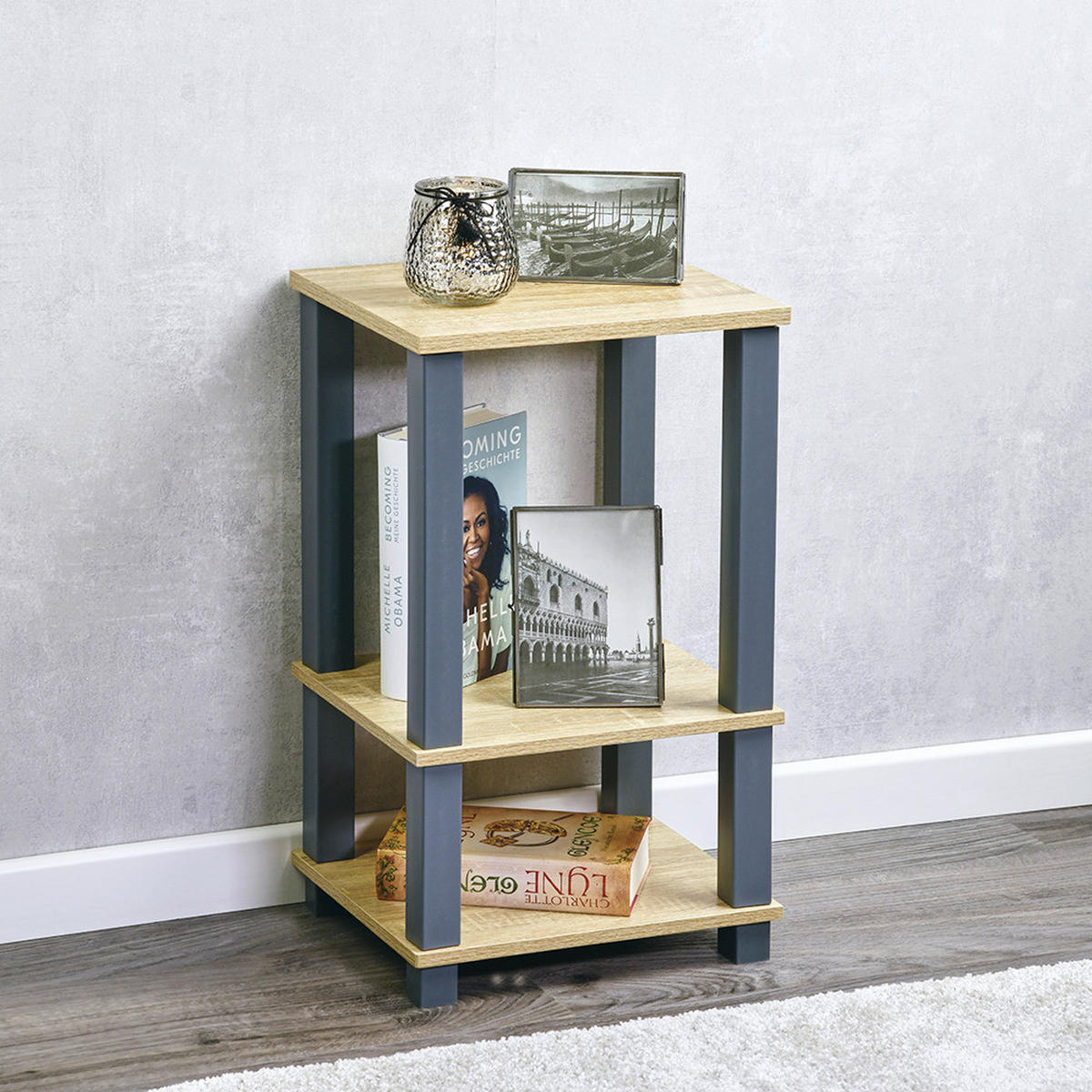 Kesper Regal grau Spanplatte B/H/L: ca. 29x58,5x34 cm Regal - grau (34,00/29,00/58,50cm) - Kesper