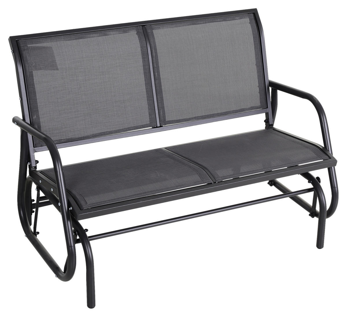 Outsunny Sitzbank grau Metall B/H/L: ca. 70x85x120 cm Sitzbank - grau (120,00/70,00/85,00cm) - Outsunny