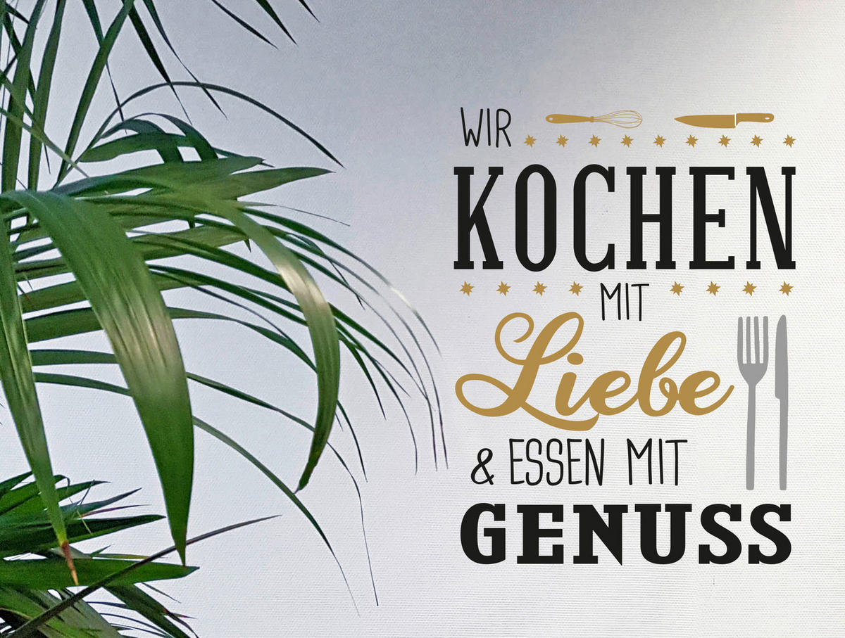 Dekosticker Spruch bunt B/L: ca. 50x70 cm 2 tlg. Dekosticker Kochen mit Liebe - bunt (50,00/70,00cm)