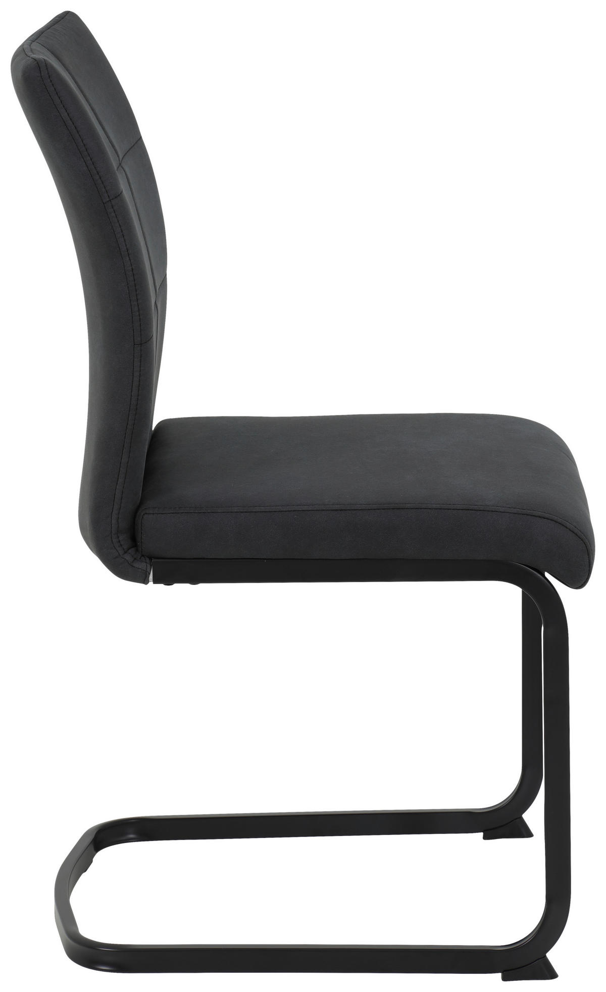 Stuhl 2er Set PIA anthrazit Vintage schwarz Microfaser Metall B/H/T: ca. 42x89x59 cm 2er Set PIA - schwarz/anthrazit (42,00/89,00/59,00cm) - Hela