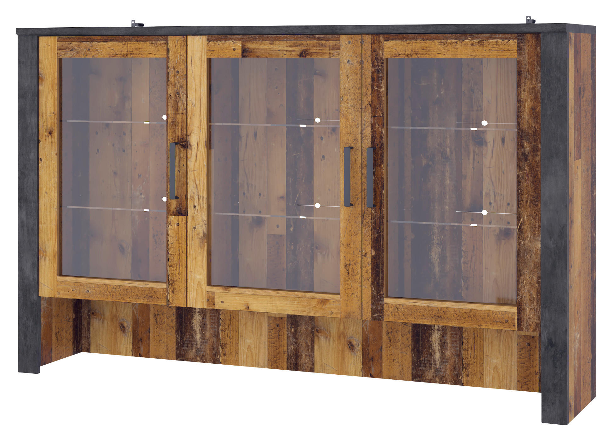 Aufsatz Oregon Old Wood Nachbildung Fresko Spanplatte B/H/T: ca. 173x107x38 cm Oregon - dunkelgrau (173,00/107,00/38,00cm)