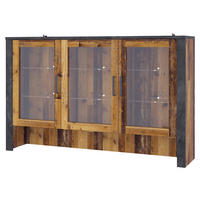 Aufsatz Oregon Old Wood Nachbildung Fresko Spanplatte B/H/T: ca. 173x107x38 cm Oregon - dunkelgrau (173,00/107,00/38,00cm)