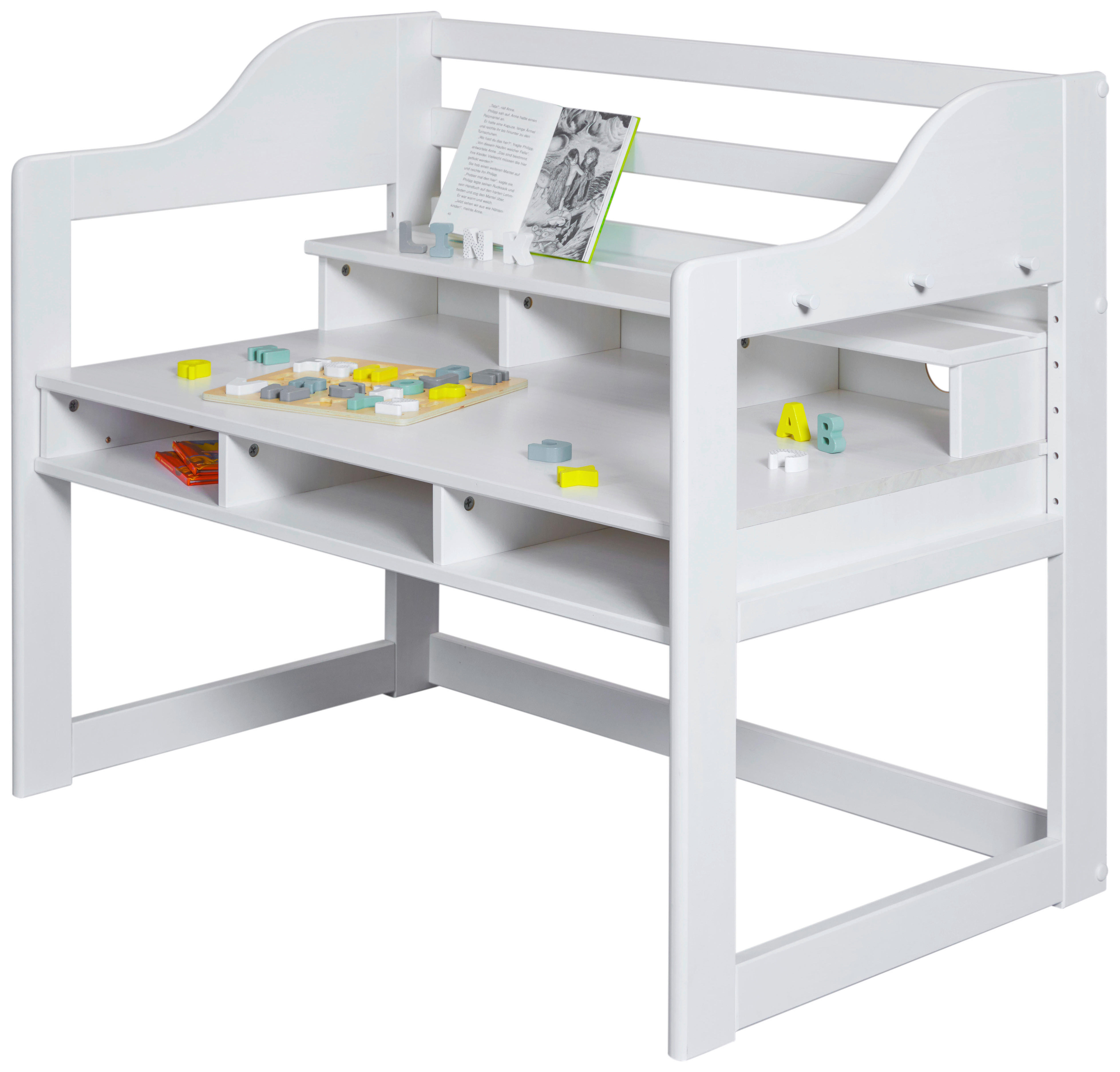 Kinderschreibtisch Kids Learning weiß lackiert B/H/L: ca. 68x91x112 cm Kids Learning - weiß (112,00/68,00/91,00cm) - Inter Link