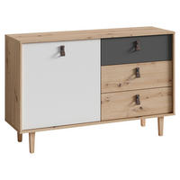 Sideboard BILL Eiche Artisan Nachbildung weiß anthrazit dunkelbraun natur B/H/T: ca. 120x77x36,5 cm BILL - Eiche/dunkelbraun (120,00/77,00/36,50cm) - byLIVING