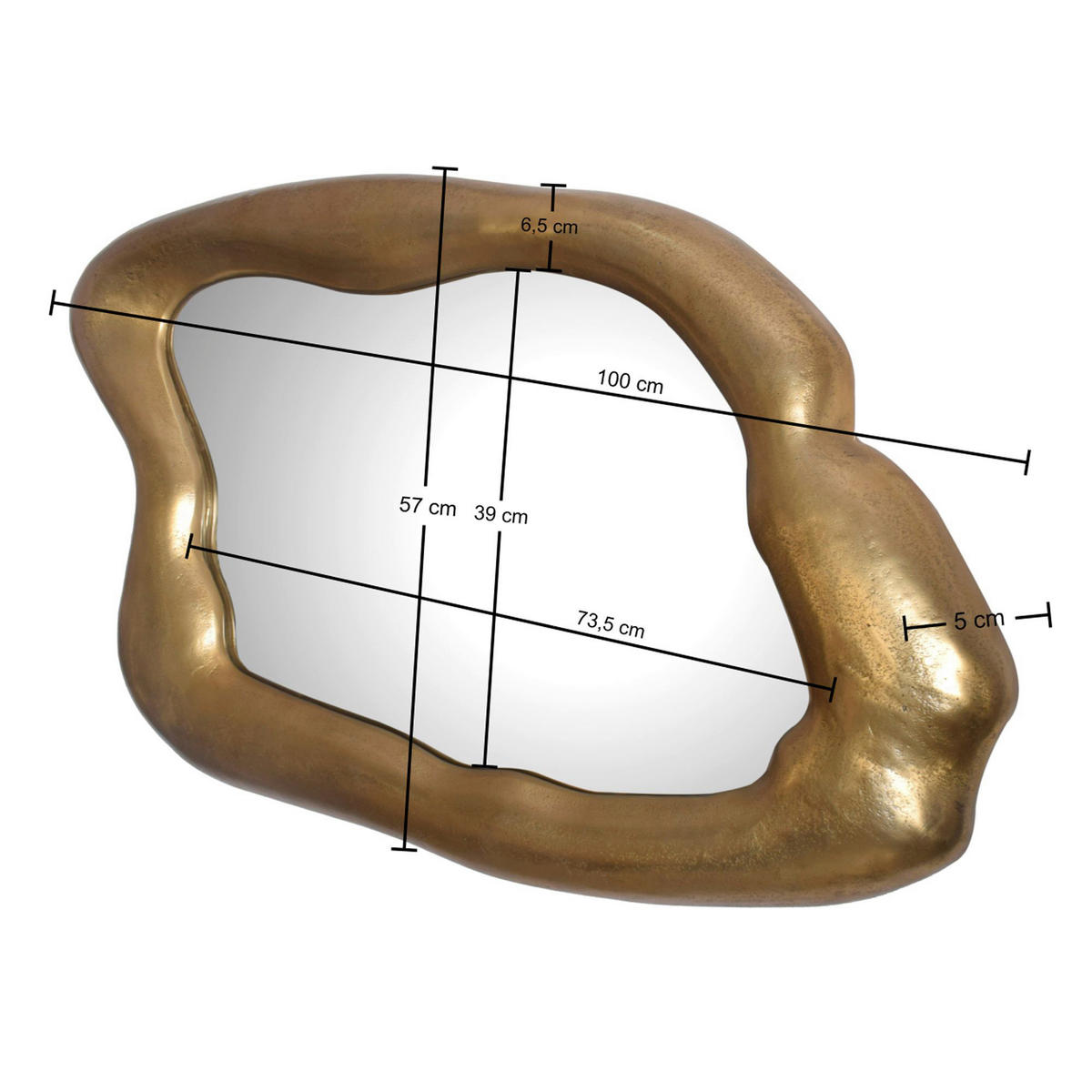 Wandspiegel gold Metall B/H/T: ca. 100x57x5 cm Wandspiegel - gold (100,00/57,00/5,00cm) - Wohnling