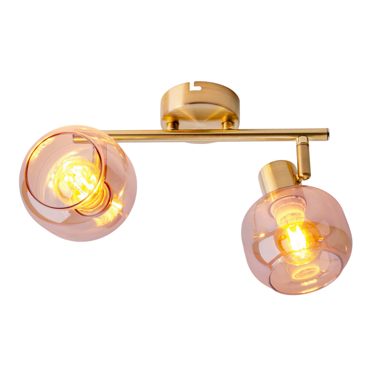 Näve Leuchten Spot gold Glas Metall B/H/T: ca. 40x20x10 cm E14 2 Brennstellen LIBBY - gold (40,00/20,00/10,00cm) - Näve Leuchten