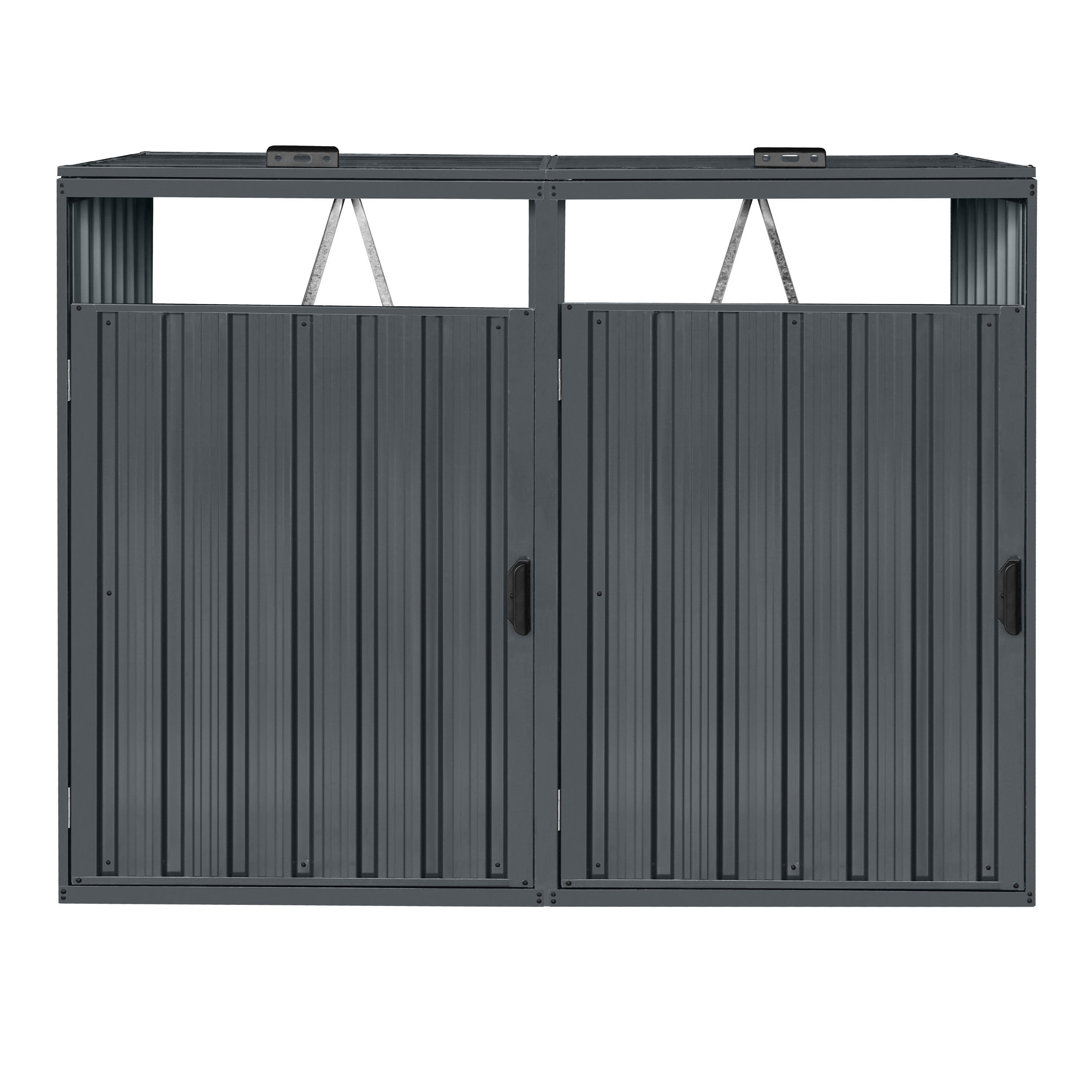 AXI Outdoor Living Mülltonnenbox Owen anthrazit B/H/L: ca. 80x122x160 cm Owen - anthrazit (160,00/80,00/122,00cm) - AXI Outdoor Living