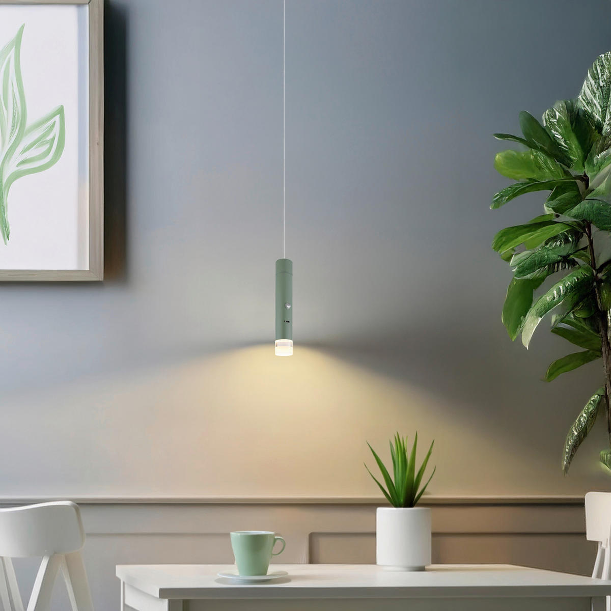 GLOBO LED-Hängeleuchte klar grün Acryl Metall H/D: ca. 120x3,8 cm 1.0 Brennstellen PELO - klar/grün (3,80/120,00cm) - GLOBO
