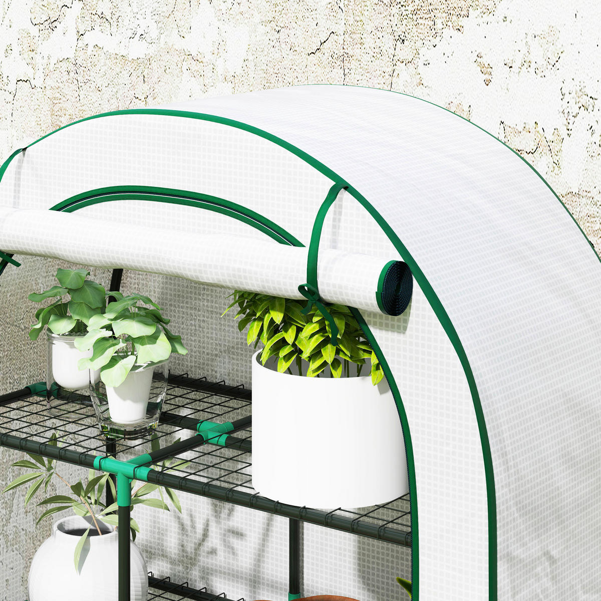 Outsunny Gewächshaus Gewächshaus - weiß (100,00/45,00/160,00cm) - Outsunny