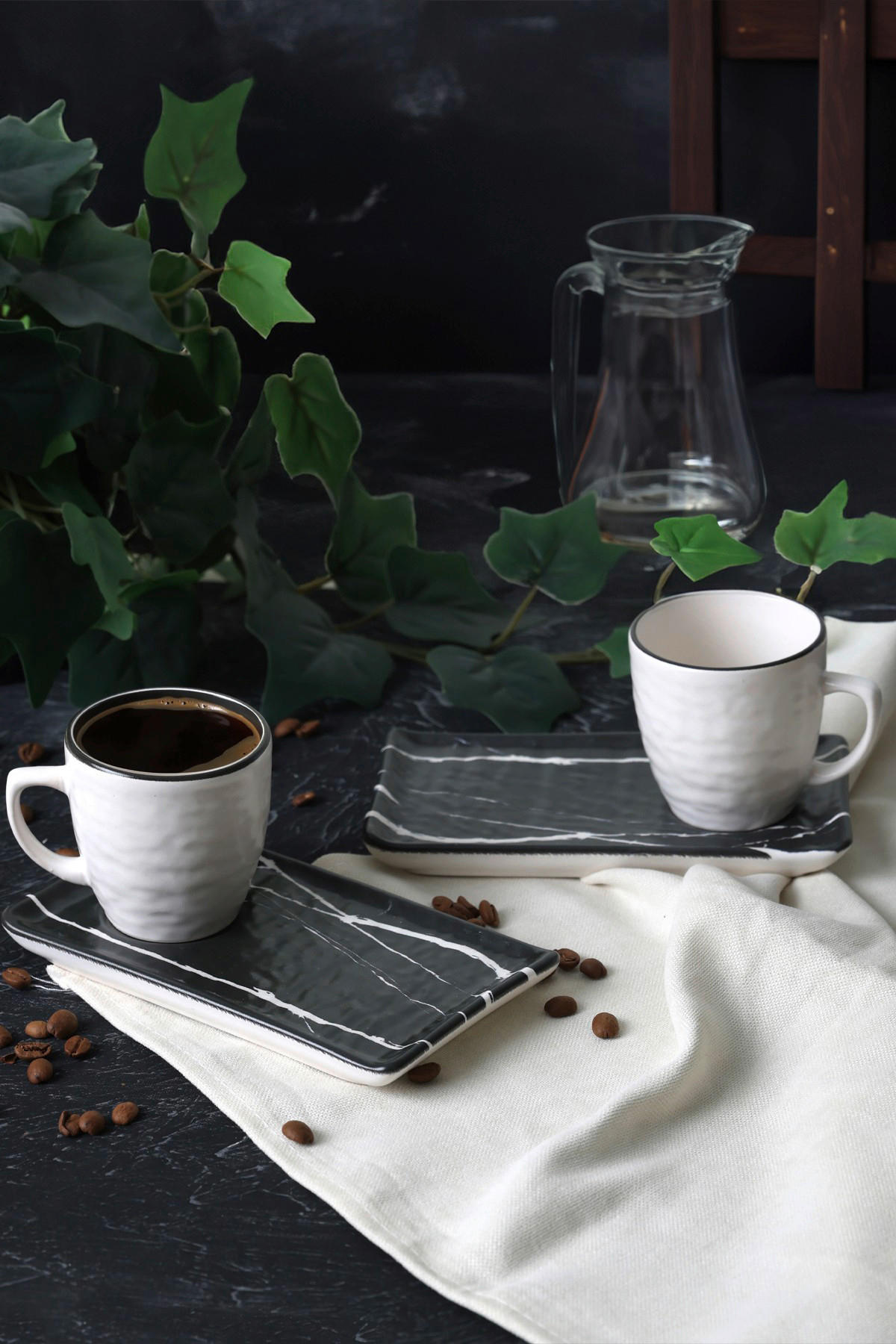 HermiaConcept Kaffeetassen-Set Quebec 4-tlg.  multicolor Steinzeug Quebec 4-tlg.  - multicolor - HermiaConcept