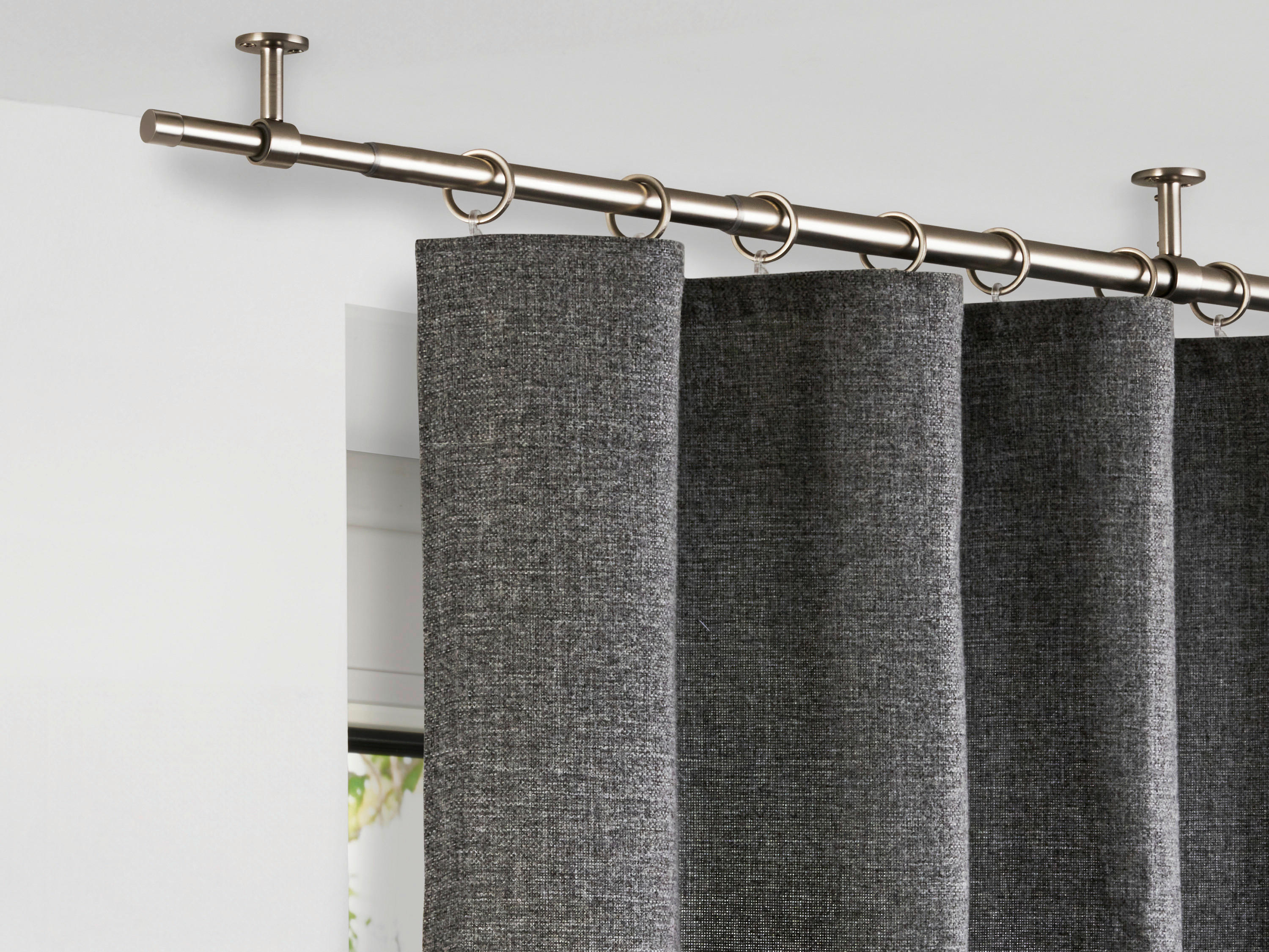 ondeco Stilgarnituren Edelstahloptik Metall L: ca. 280 cm ausziehbar von ca. 160 bis 280 cm 1.0 Läufe Teleskopgarnitur_2in1 - Edelstahloptik (280,00cm) - ondeco