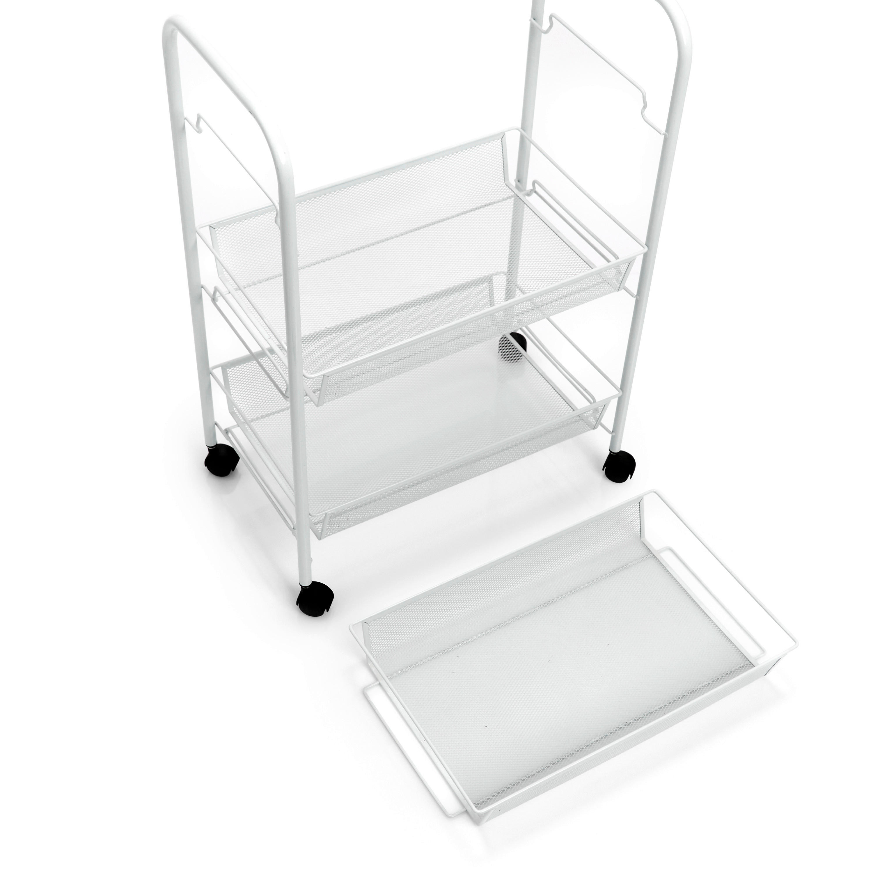 Zeller Rollwagen weiß Mesh B/H/L: ca. 26x63x44 cm Rollwagen - weiß (44,00/26,00/63,00cm) - Zeller