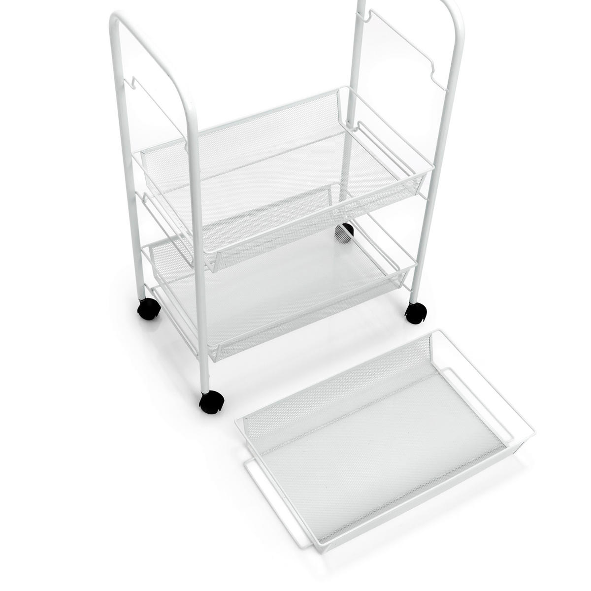 Zeller Rollwagen weiß Mesh B/H/L: ca. 26x63x44 cm Rollwagen - weiß (44,00/26,00/63,00cm) - Zeller