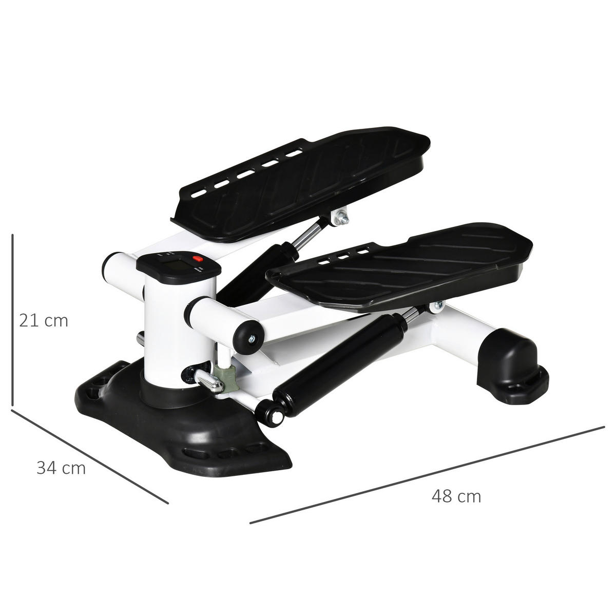 HOMCOM Fitness-Zubehör schwarz Polypropylen B/H/L: ca. 34x48x21 cm Mini_Stepper - weiß/schwarz (21,00/34,00/48,00cm) - HOMCOM
