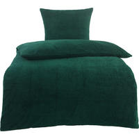 Microfaser Bettwäsche Teddy-Fleece Bettwäsche_Microfaser-Teddy-Flausch - dunkelgrün (135,00/200,00cm)