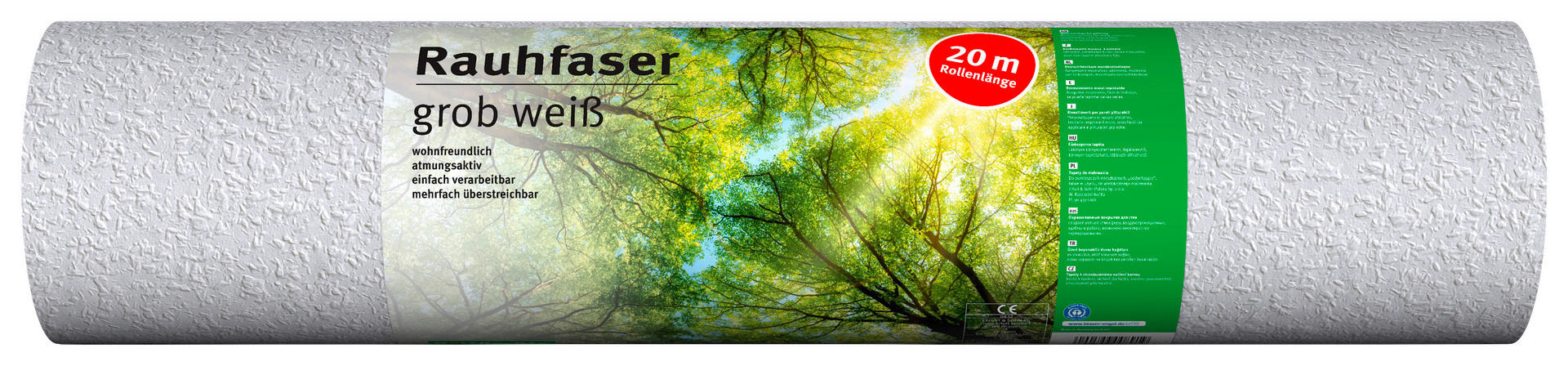 Erfurt Rauhfaser weiß B/L: ca. 53x2000 cm strukturiert Rauhfaser grob 20m - weiß (53,00/2000,00cm) - Erfurt