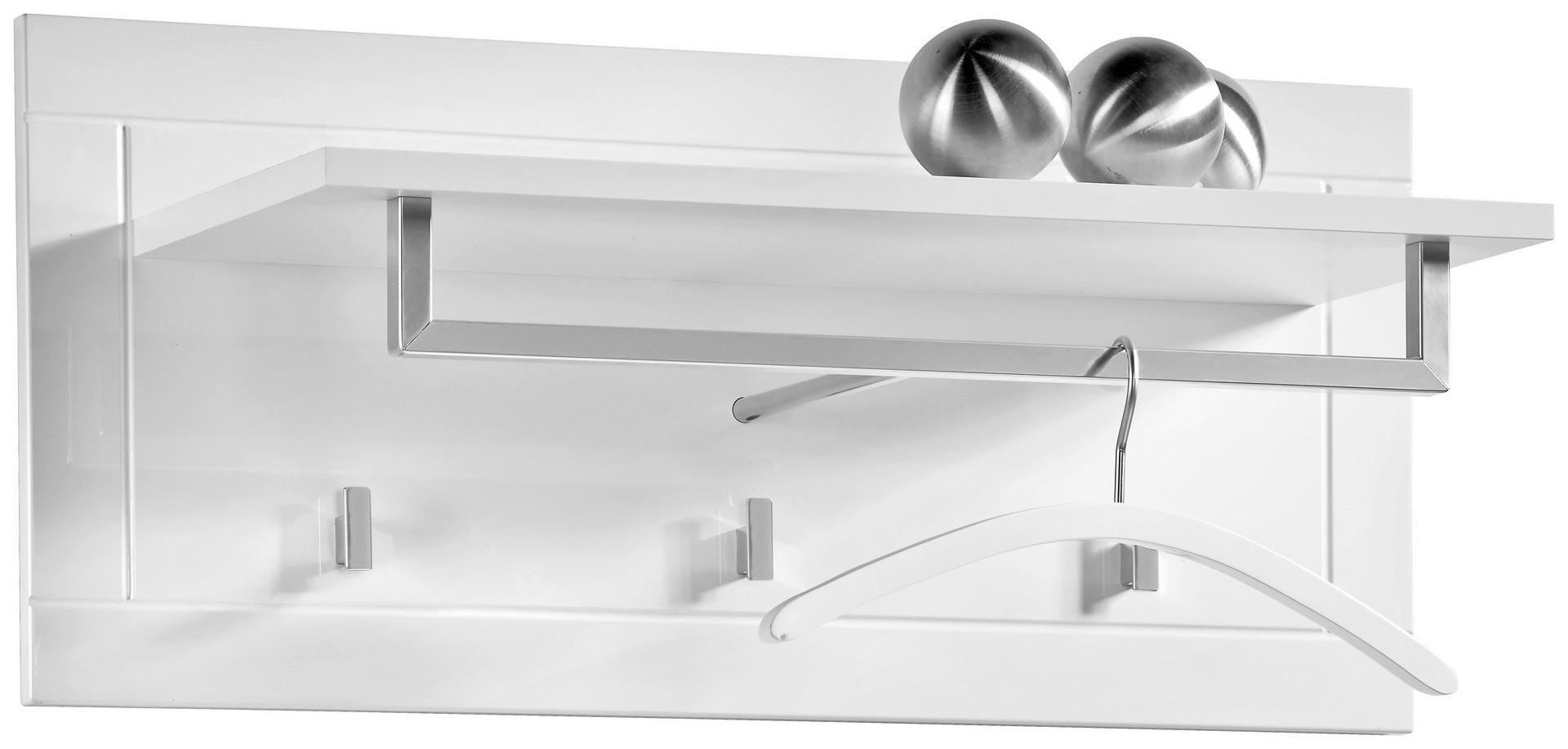 Garderobenpaneel Atlanta weiß Hochglanz B/H/T: ca. 90x39x32 cm Atlanta - weiß (90,00/39,00/32,00cm)