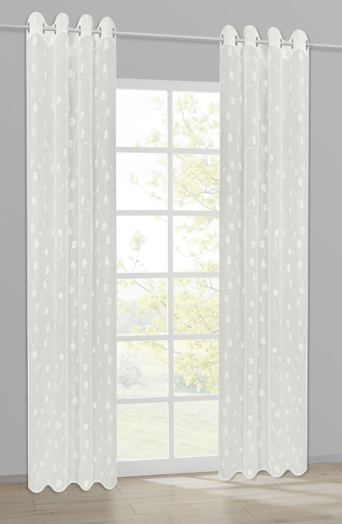 Ösenschal Blätter natur B/L: ca. 140x245 cm Blätter - natur (140,00/245,00cm) - Happy Home