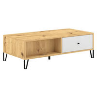Couchtisch BILBAO Eiche Artisan Nachbildung weiß matt B/H/T: ca. 110x37x60 cm BILBAO - Eiche/weiß (110,00/37,00/60,00cm) - WIPMEB