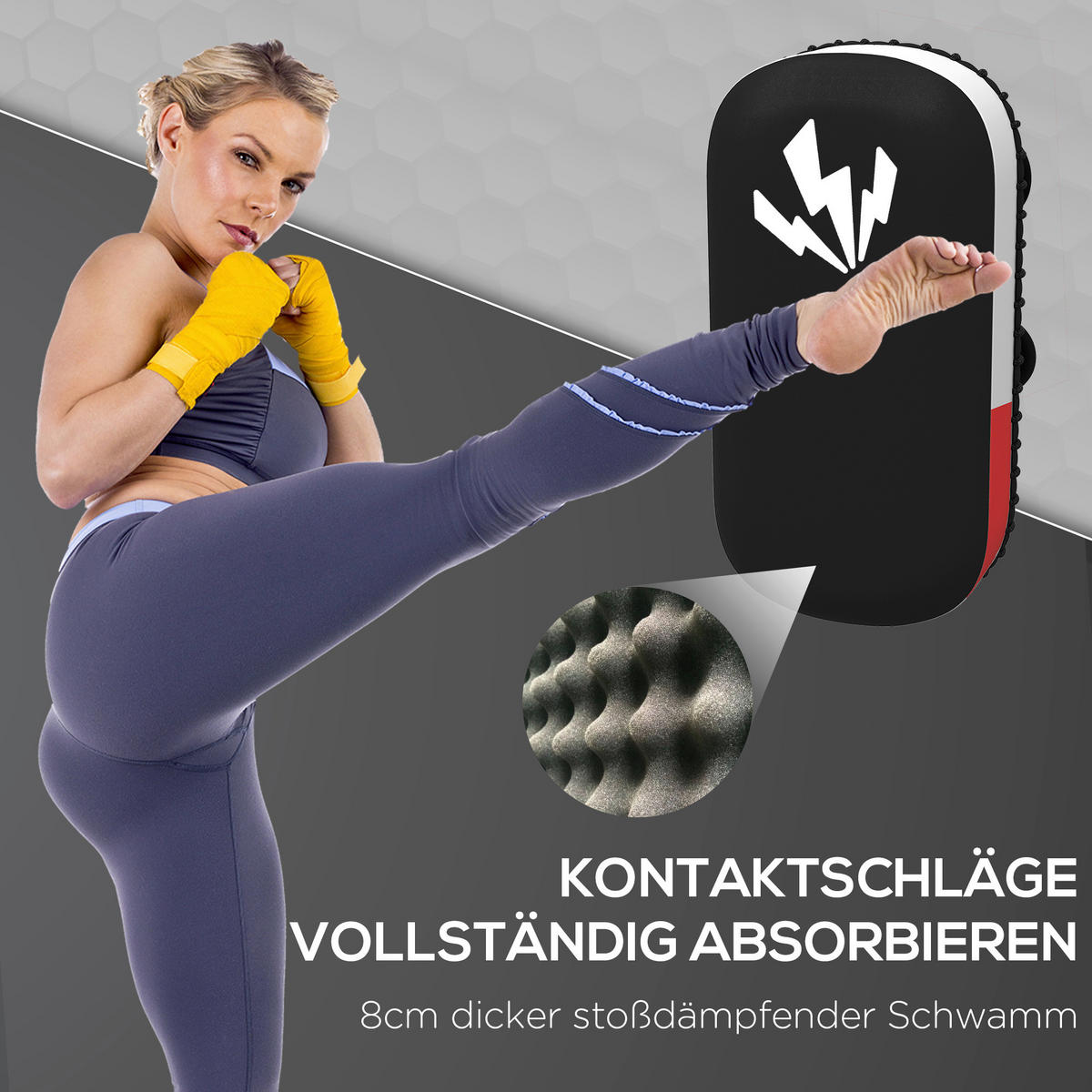 SPORTNOW Fitness-Zubehör schwarz Kunstleder B/H/L: ca. 20x38x18 cm Schlagpolster - schwarz (18,00/20,00/38,00cm) - SPORTNOW