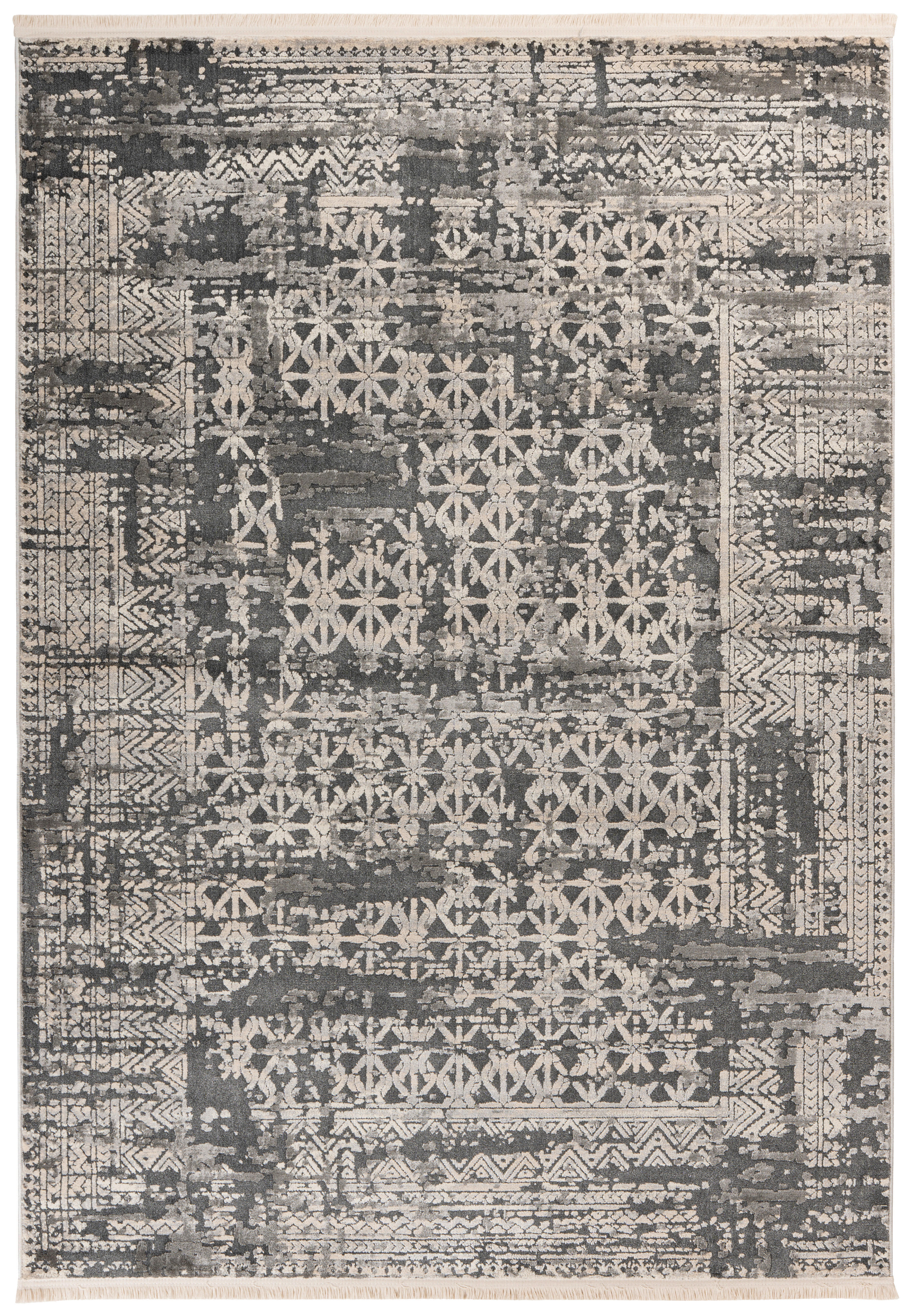 Kayoom Kurzflorteppich Adela 325 grau B/H/L: ca. 80x1,3x150 cm Adela 325 - grau (150,00/80,00/1,30cm) - Kayoom