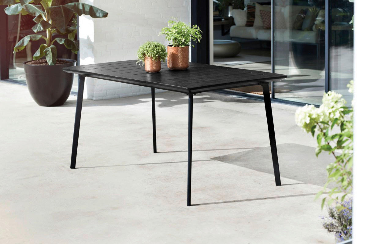 Keter Gartentisch Metalea schwarz Kunststoff B/H/L: ca. 87x75x147 cm Metalea - schwarz (147,00/87,00/75,00cm) - Keter