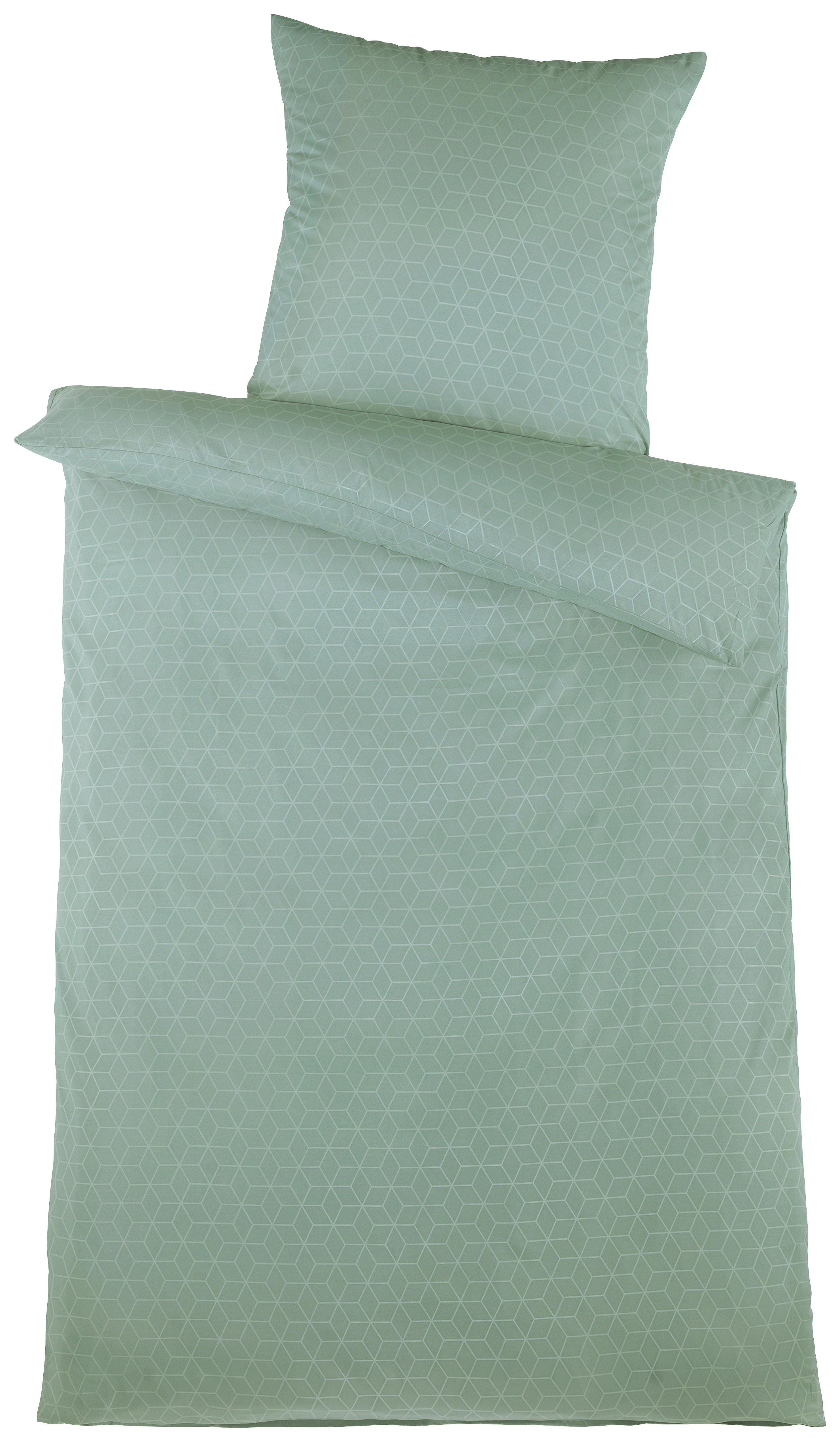 Microfaser Bettwäsche Bettwäsche_Microfaser Cube geprägt - salbei (135,00/200,00cm)