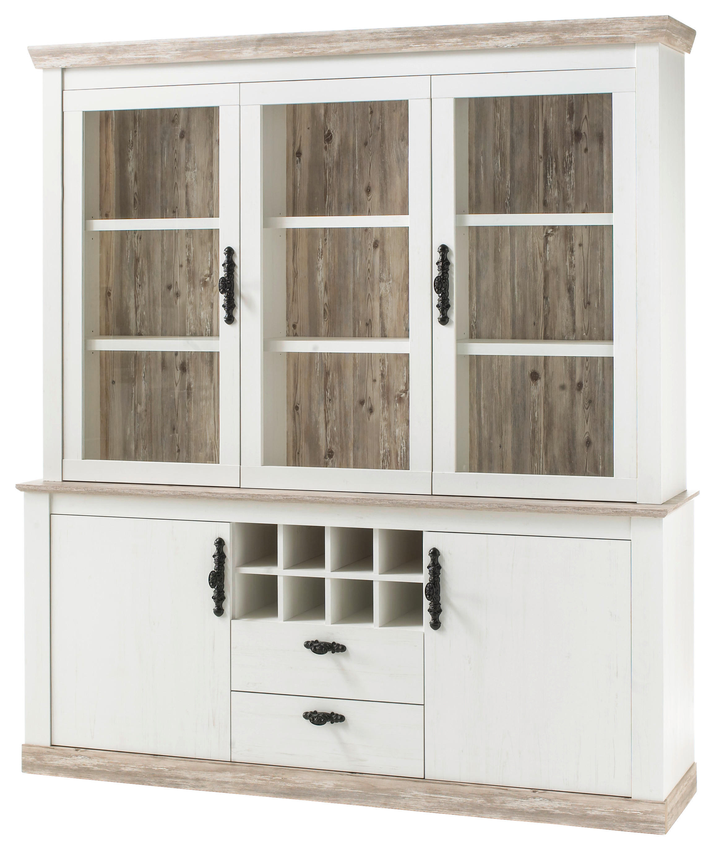 Buffet Florenz weiß Pinie B/H/T: ca. 184x205x44 cm Florenz - weiß (184,00/205,00/44,00cm)